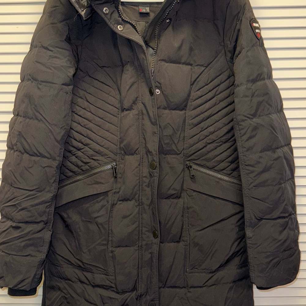 Pajar Canada Queens chevron quilted down jacket Sz LG